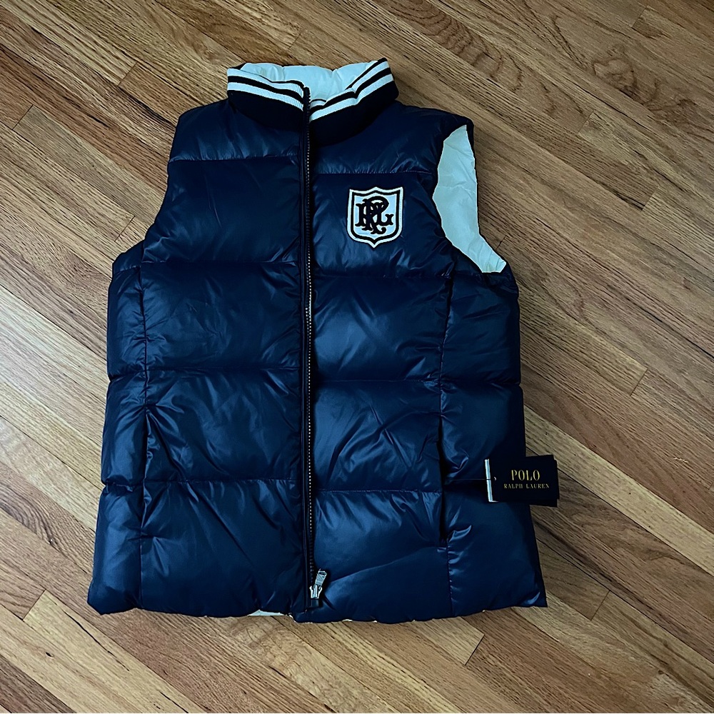 Polo Ralph Lauren Reversible Down Puffer Vest New (Big Boy 12-14 or woman's XS)